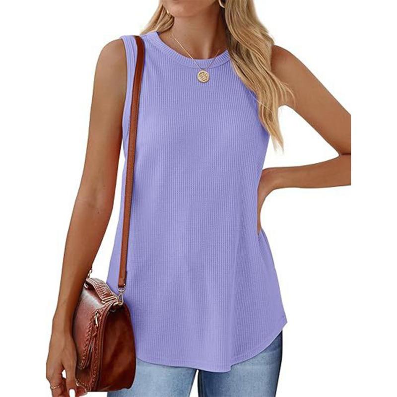 GMXIA Dámská móda Ležérní Jednobarevný Potisk Bez rukávů O Kulatý Výstřih Halenky a Košile