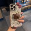 Premium Applicable Apple 17promax Mobile Phone Case Iphone16 Point Drill Mirror Frame Shell Pattern Kt Cat Makeup Mirror