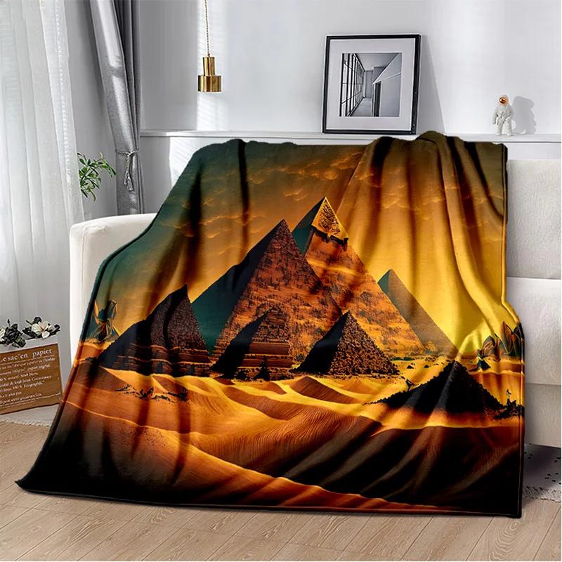 Ägyptische Pyramide Berühmte Architektur Decke, Weiche Überwurfdecke für Zuhause Schlafzimmer Bett Sofa Picknick Reise Ruheabdeckung Decke Kinder