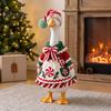 Decorative Patched Goose Clothing Set Christmas Porch Outfit, Festive Poinsettia Costume, Winter Holiday Outfit Clothes with Hat, Seasonal Apparel for