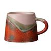 Handmade-Look Coffee Mugs 8Oz Ceramic Art Cup with Wide Base and Handle for Homes Office Beverage Use and Teatimes