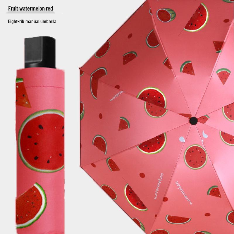 UV Protection Folding Umbrella with Black Glue Sunshade for Students - Dual-Use for Rain and Shine