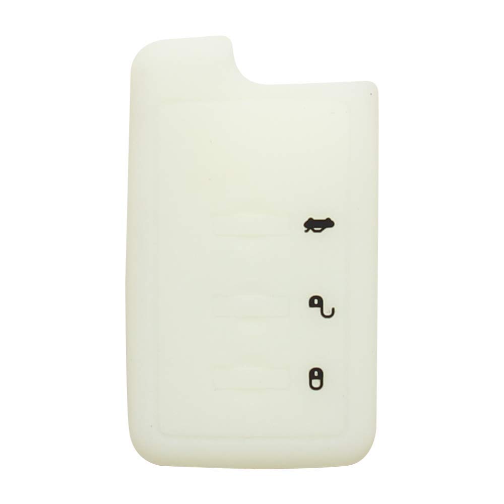 CARSIX Key Case for Subaru Cars, Silicone Perfect Fit Dedicated Design! Silicone (Luminous White)