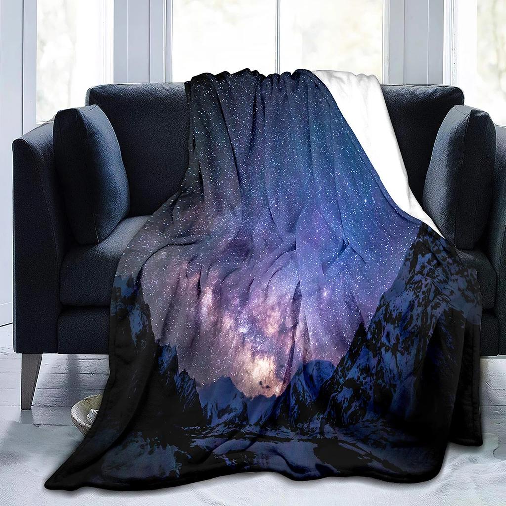 universe and the starry sky Printed Blanket for Bed Travel Camping Living Room Office Conditioning Blanket for All Seasons Gifts