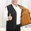 Men's Plus Size Fleece-Lined Vest: Warm, Shawl Style for Middle-Aged and Elderly