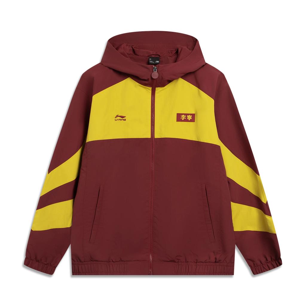 Li Ning Loose Fit Color Block Letter Long Sleeve Windbreaker Men Outerwear AFDVG91-2