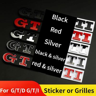3D Metal Car Stickers For GTD GTI Modified Emblem Badge Car Trunk Sticker Car Grille Sticker