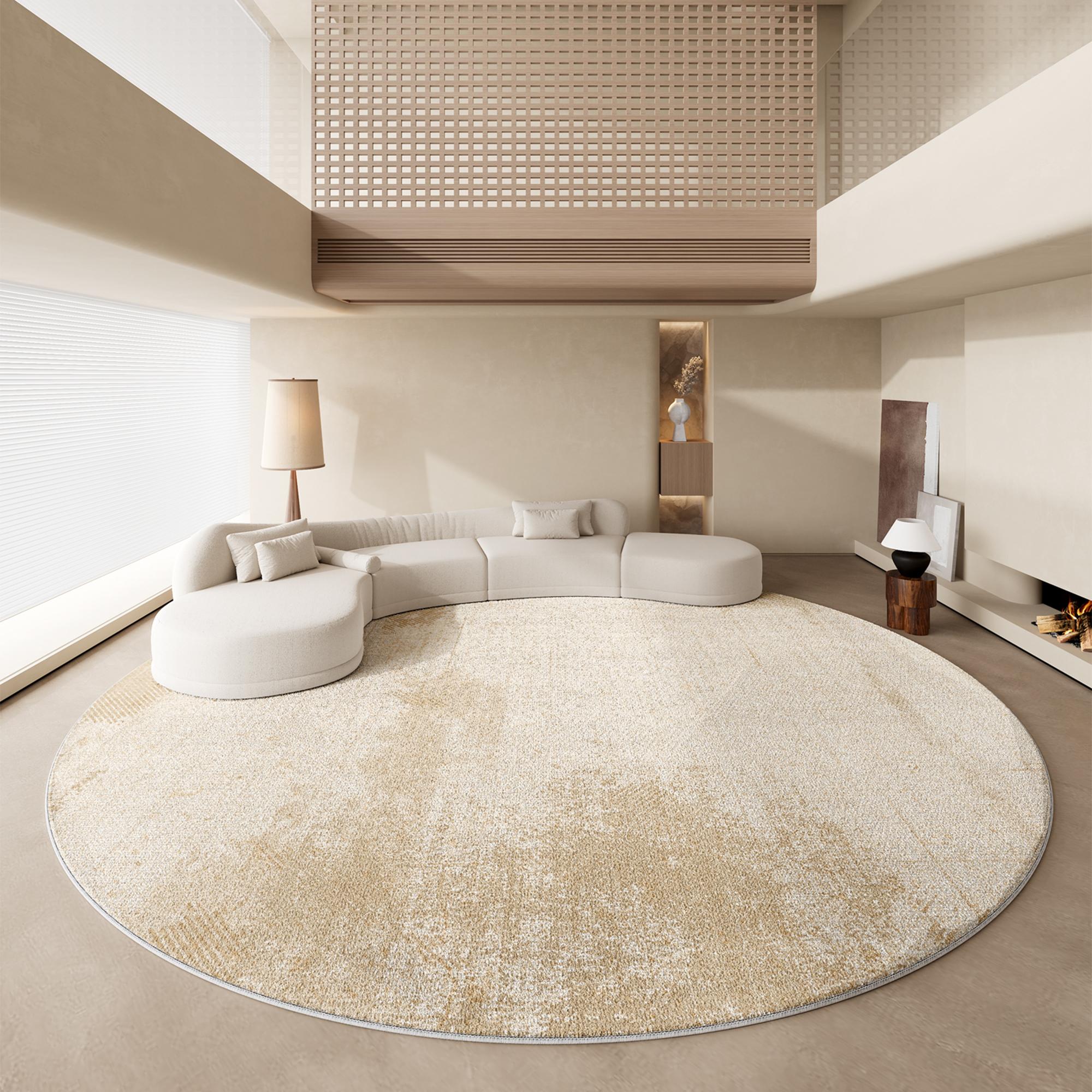 

Килими кремового стилю для спальні Пухнастий м який приліжковий килимок Легка розкіш Декорація вітальні Круглий килим Дім Товстий плюшевий килимок для підлоги 140x140CM