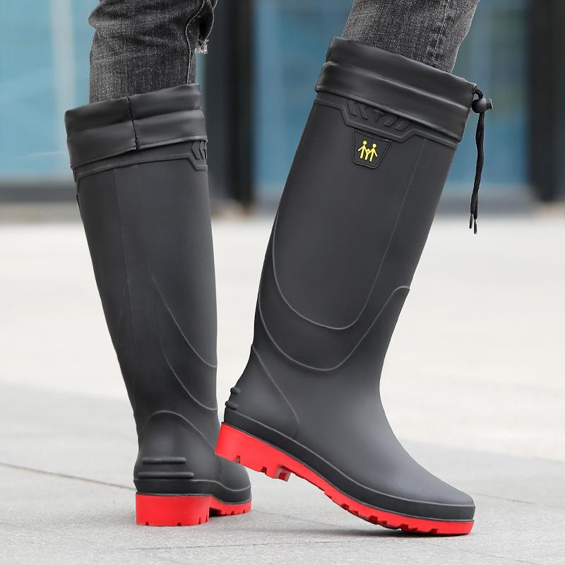 New Tall Men's Adult Rain Boots Outdoor Fishing Car Wash Kitchen Rain Shoes Waterproof Shoes Water Boots Men