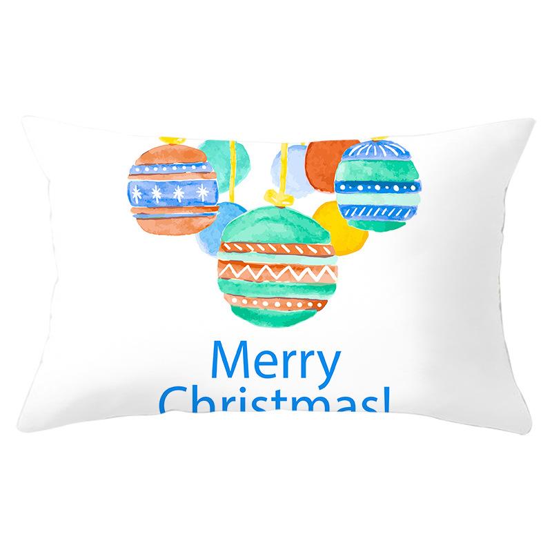 Simple Cartoon Print Series Christmas Waist Pillowcase Peach Skin Printed Pillowcase Home