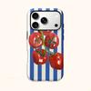 Classic Striped Watercolor Tomato Fruit Graphic Art Film Aesthetic Protective Shockproof Bumper Phone Case Cover For iPhone 14 15 16 Pro Max Plus