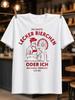 Lecker Bierchen Oder Ich Gerunisex Pub Humor Lettering With Bartender Illustration And Red Vintage Unisex All Tshirt