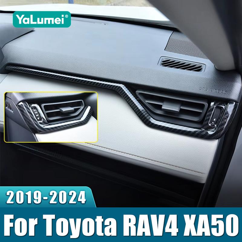 2PCS ABS Car Interior Central Control Decoration Strip Modification Trim Sticker For Toyota RAV4 XA50 -   2024