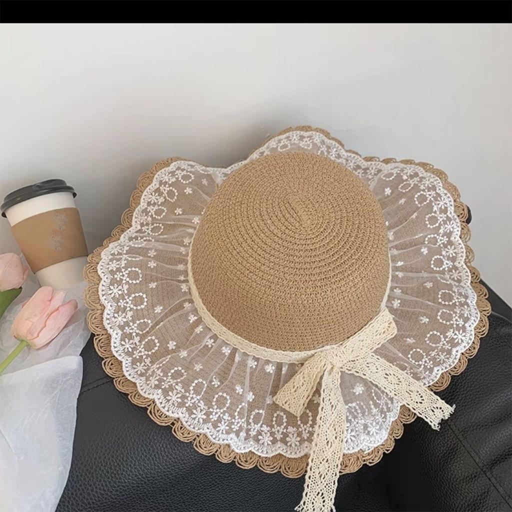 Ladies' Bow Lace Hat Beach Hat Sun Hat