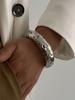 SHIXIN Hip Hop Smooth Gold Color Open Spring Bangles for Women Irregular Geometry Wide Cuff Bracelet Luxury Jewelry Unisex Men