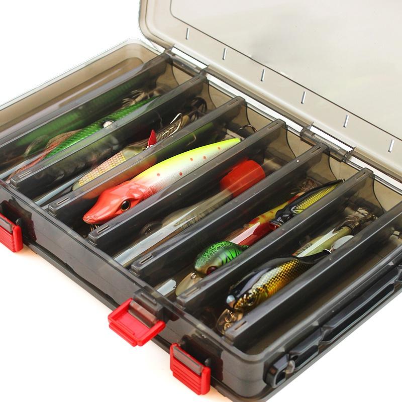14 Compartments 18.5*27.5*5 Fishing Tackle Double Sided Plastic Fishing Lures Box Large Fishing Lure Hook Boxes Pesca Tackle Box