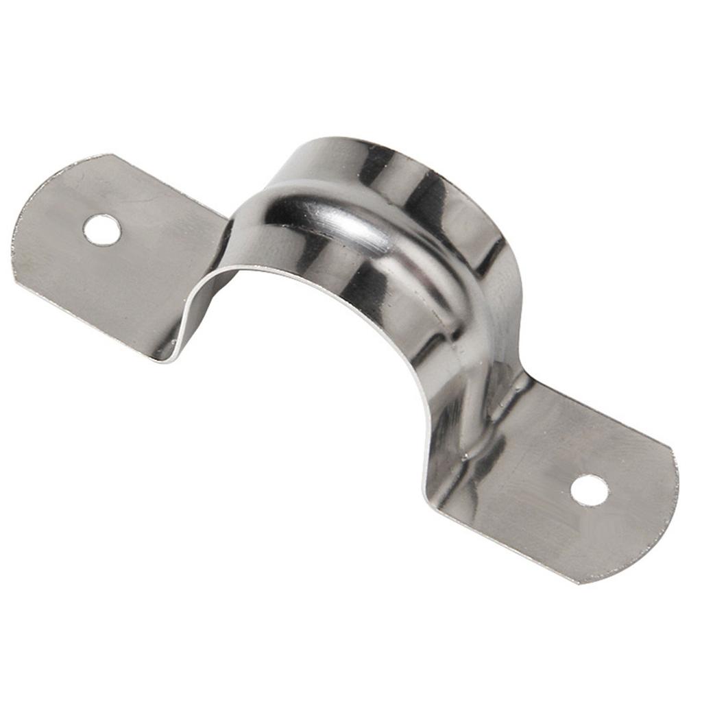 100/50Pcs Pipe Strap Clamp Stainless Steels 2 Holes Rigid Pipe Strap Bracket Tube Pipe Strap Clamp Heavy Duty Conduits Clamps