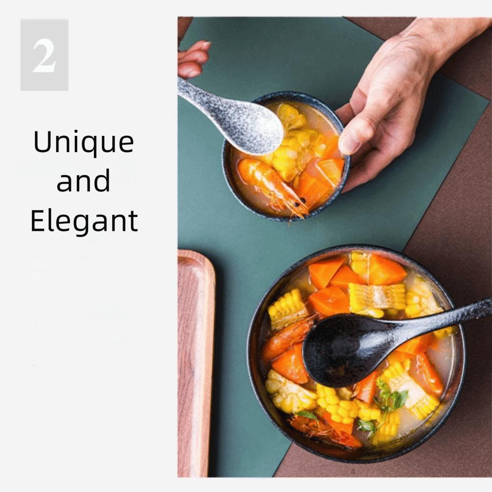 Exquisite Instant Noodle Bowl Retro Soup Bowl Multifunctional Ceramic Ramen Bowl  Household