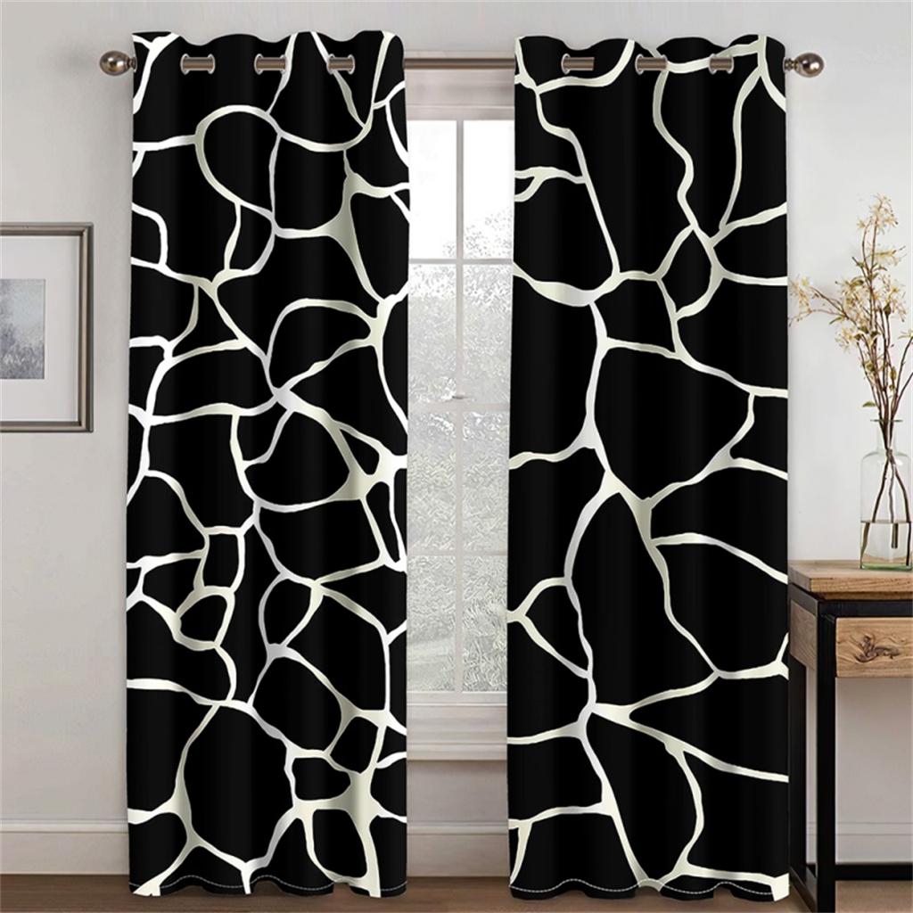 Floral Gold Chain Lines 3D Green Creative Curtains 2 Panels Fit Living Room Kitchen Bedroom Balcony Decor