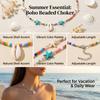 Bohemian Colorful Rice Beads Necklace for Women Sea Shell Starfish Pendant Clavicle Choker Summer Beach Party Charm Jewelry Gift