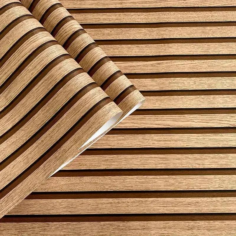 PVC Waterproof Self Adhesive Wallpaper Wall In Rolls Furniture Cabinets Vinyl Decorative Film Wood Grain Stickers For Home Decor