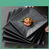 Black Mei Xiangyuan Square Melamine Plate Elegant Japanese Western Steak Dish