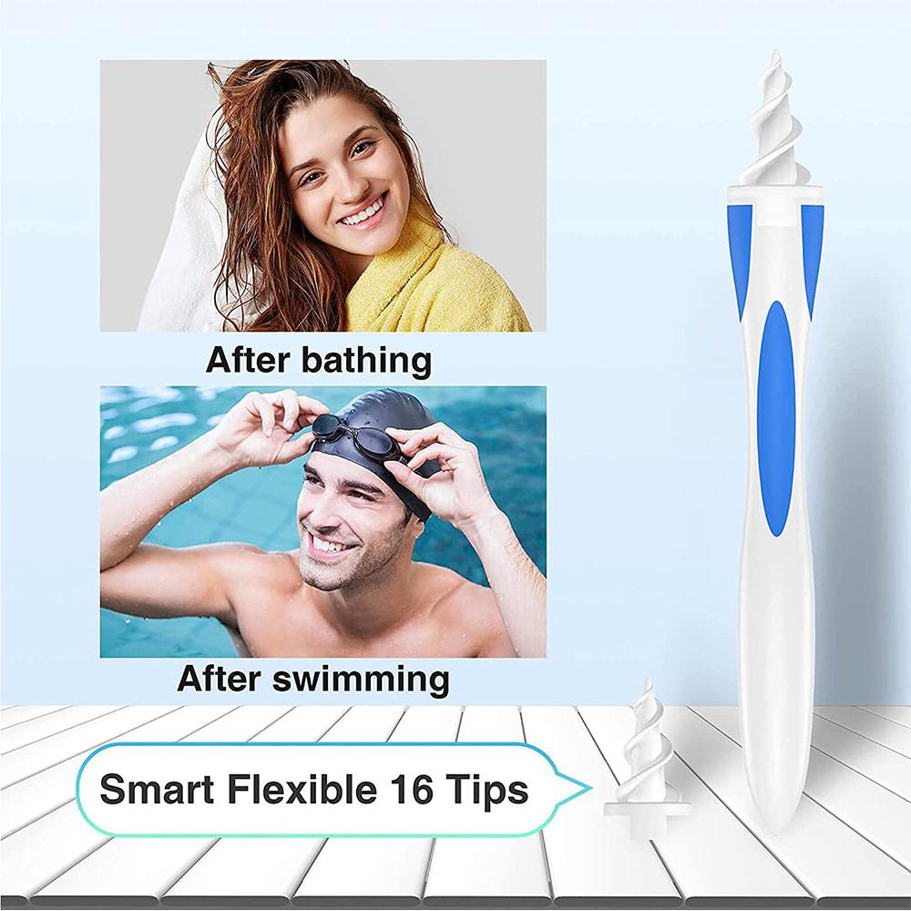 Ear Wax Removal Tool with 16 Soft Replacement Heads for Adults and Kids
