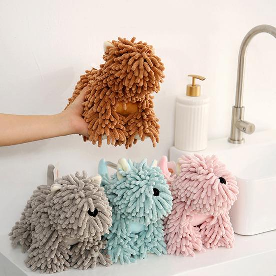 Microfiber Hand Towel Soft Instant Water Absorption Towel with Lanyard Hanging Towel for Hands Countertop Mirrors Cars Furniture