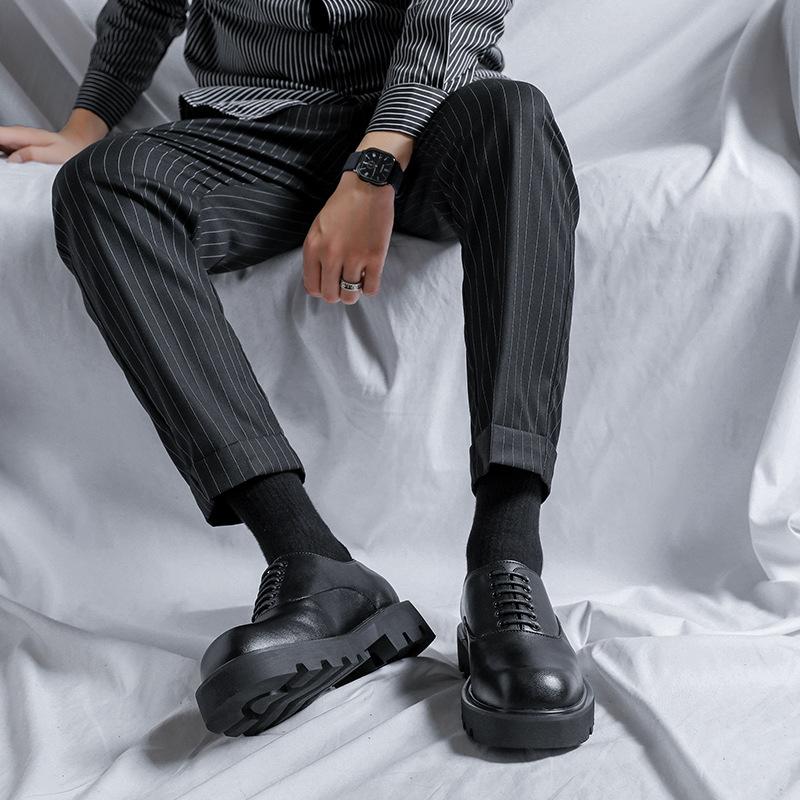 Большие размеры обуви новые низкие повседневные квадратные туфли из кожи 45 мужские — фото 5