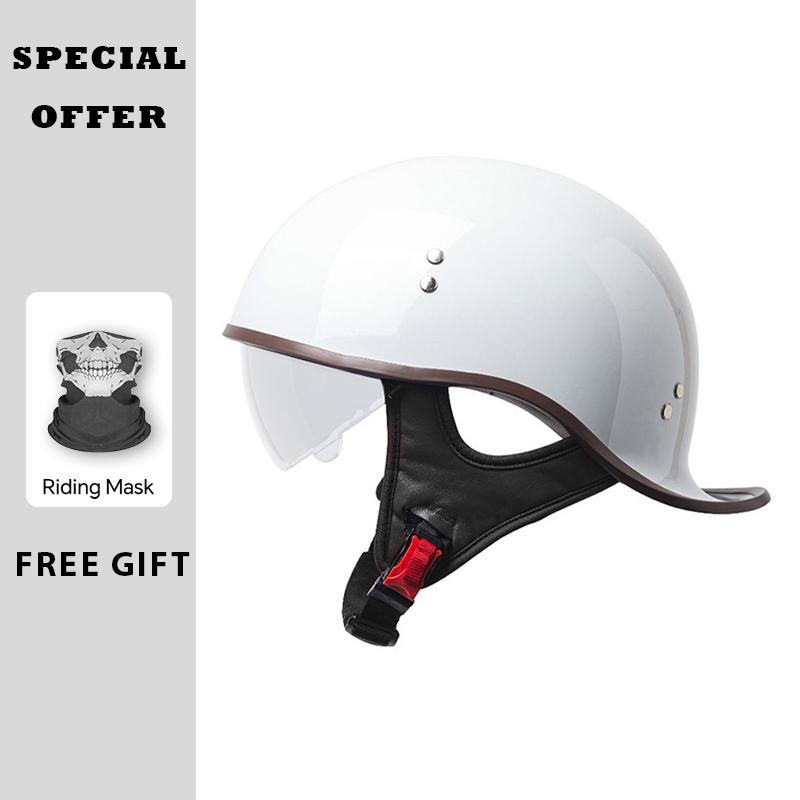 Retro Half Helmet 3C Certification Men Women Motorcycle Electric Helmets Summer Motorbike Riding Low Profile Half Helmet Vintage