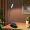 USB Charging LED Clip Lamp Reading Light Study Lamp with 5 Brightness Beads, 3 Light Setting for Books and Camping