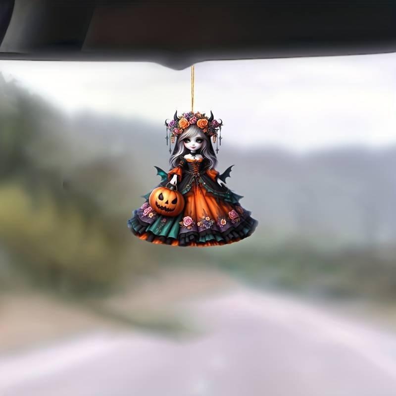 Witch Halloween Pumpkin Pattern Acrylic Pendant For Holiday Decoration Prop