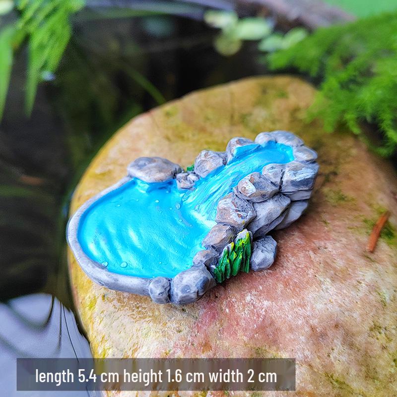 Mini Lotus Pond Micro Landscape Ornament – Rockery Fish Tank DIY Sand Table Bonsai Decoration
