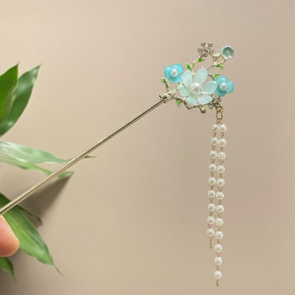 Vintage Hårnål med Tofsar: Elegant huvudbonad inspirerad av Hanfu