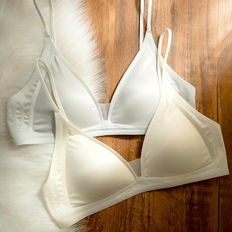 1ks Tenká ramínka Elegantní dámská podprsenka Prodyšná Pohodlná Bezešvá Jednobarevné spodní prádlo Nylon