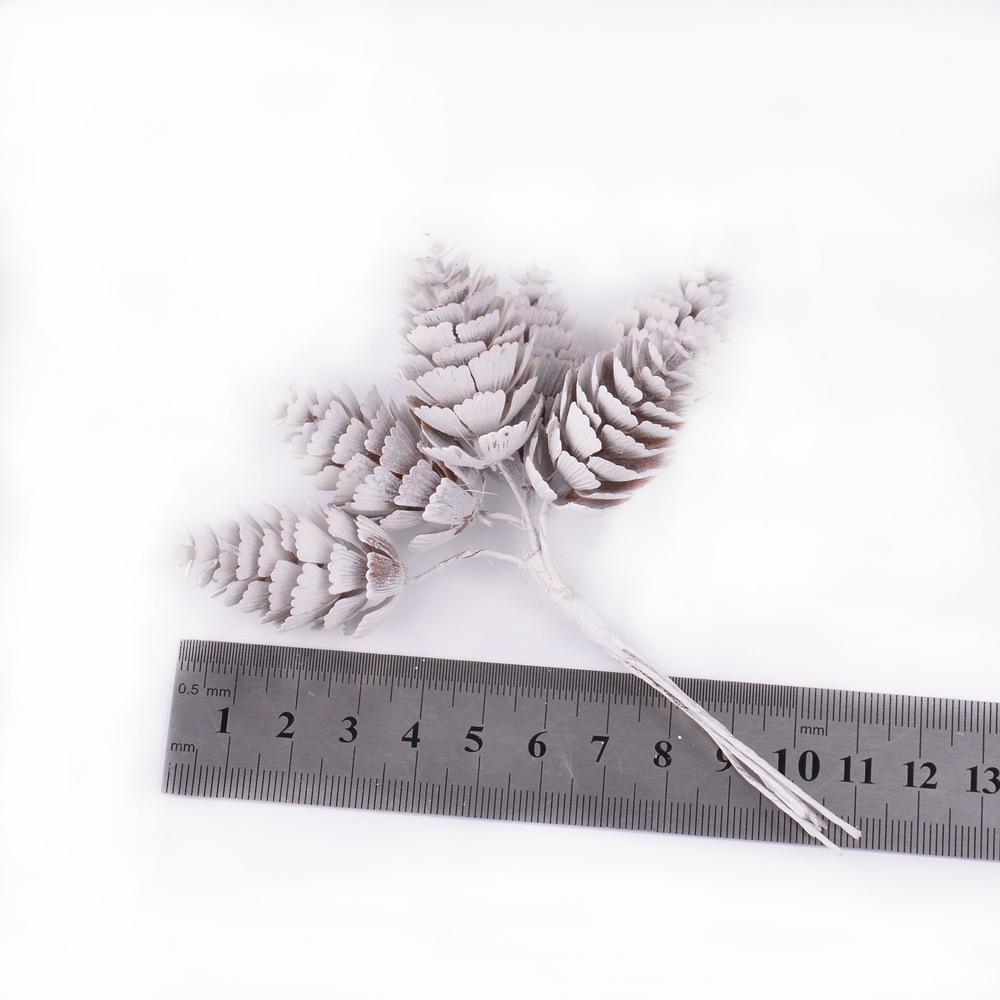 Snow White Pine Cones Artificial Plant Bouquet Christmas Party Decoration for Home Decor Xmas Tree Ornaments Wreath Accessories