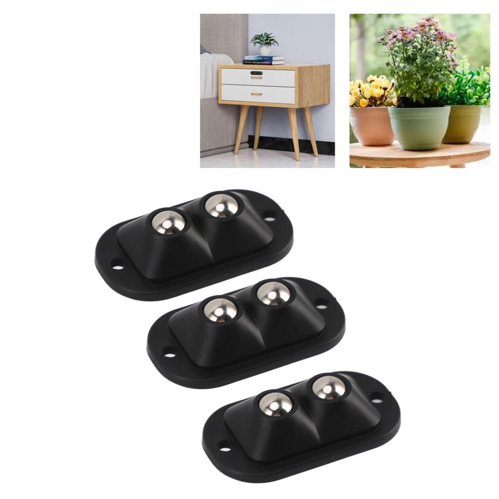 12pcs   Caster Wheels Self Adhesive Double Bead Labor Saving Quietly Moving 360 Degree Rotation   Pulley for Kitchen Appliances Furniture
