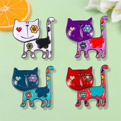 Charmante Brosche mit Cartoon-Katze, süße Dinge für Frauen, Unisex, schöner Schmuck, Tier-Broschen für Damenbekleidung