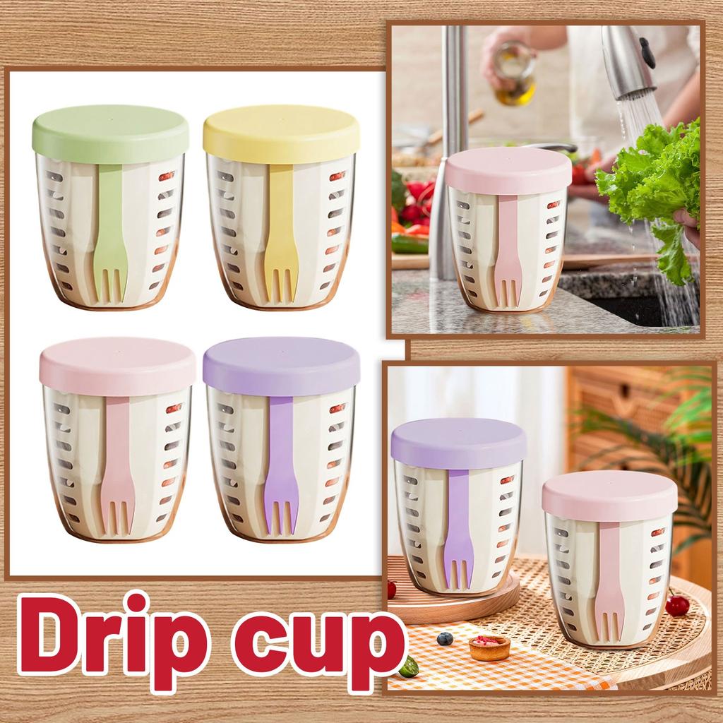 Large-capacity Draining Cups High-color Sealing Fruit Cups Portable Storage Water Cups Plastic Cups