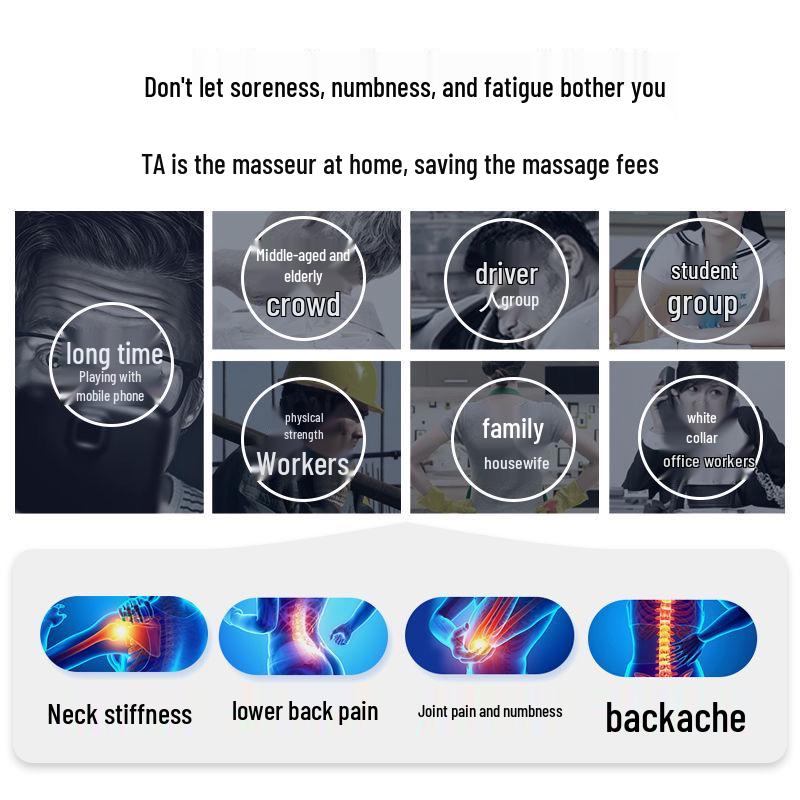 Portable Full-Body Massage Mat: Multi-Function Electric Massager for Cervical Spine and Waist with Kneading & Folding Features