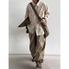 Japanese Vintage Tooling Shirt for Men In Spring and Autumn with Loose American Silhouette Long-sleeved Design Shirt
