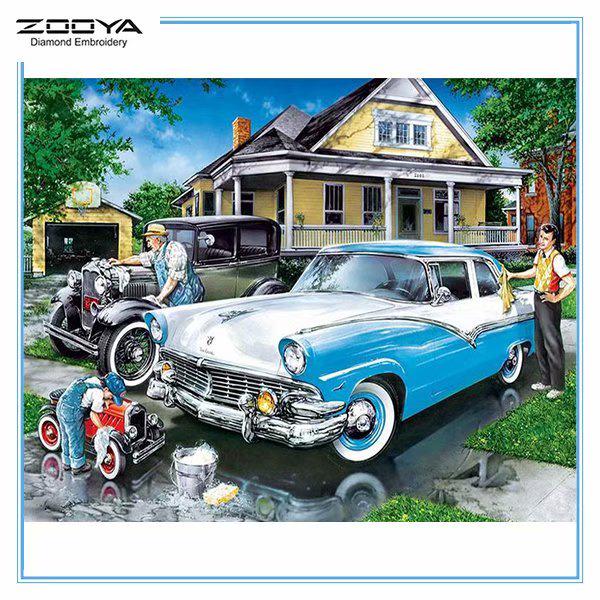 

ZOOYA DIY 5D квадратный горный хрусталь спортивный автомобиль Алмазная вышивка картина вышивка крестом домашний декор