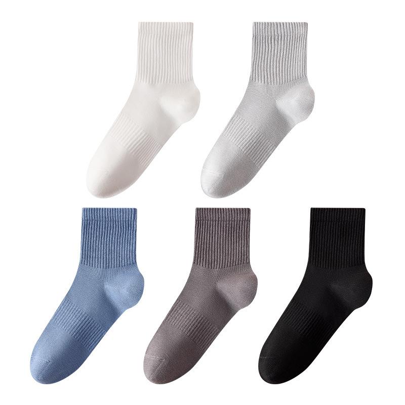 Chaussettes d'automne décontractées pour hommes, en pur coton 10A bactériostatique, anti-transpirantes, déodorantes, sans couture