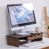 Beifang Walnut Monitor Riser with Dual Drawers