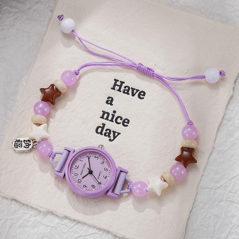 Sweet Bracelet Watch Dopamine Quartz Watch Fashion Star Chain Watch  for Women Girls