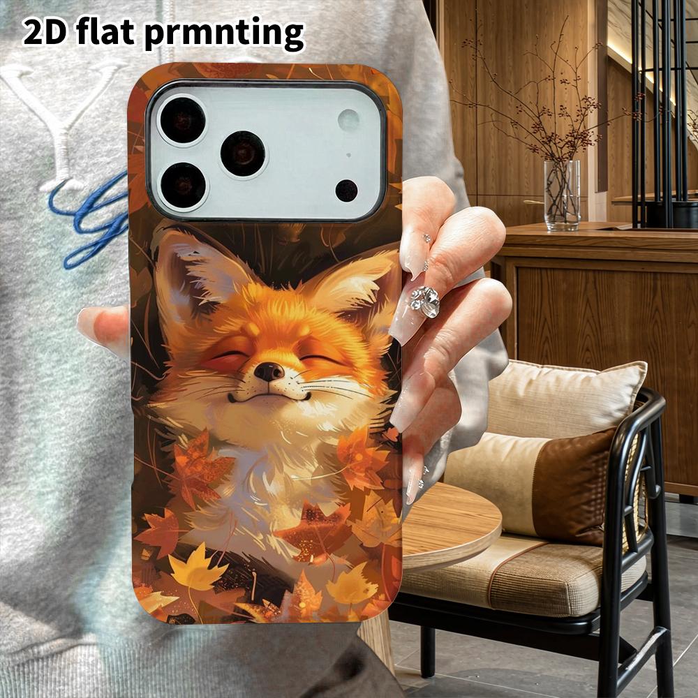 Phone Case: 2D Flat Design Suitable for iPhone 18 17 16 15 14 13 Pro Film Protective Case, Couple Style, Sleepy Little Fox, Christmas and Halloween Gi