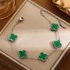 Four-leaf Clover Titanium Steel Bracelet for Women Non-fading Double-sided Shell 13mm Bracelet