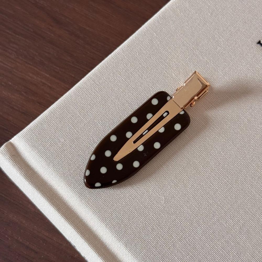 Black White Polka Dot Hair Clip Wave Point Side Clip Temperament Acetate Seamless Hairpin  Work