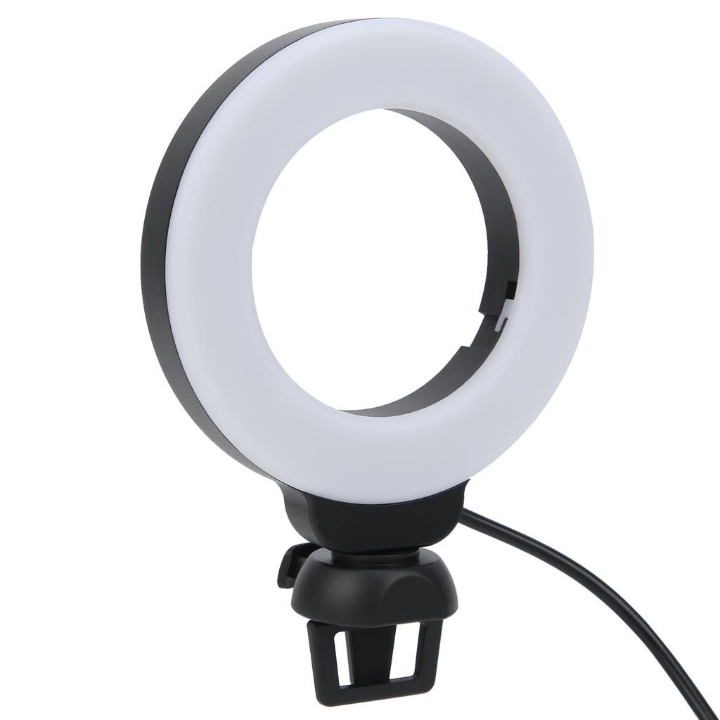 4in Mini LED Ring Light Soft Beauty Fill Light with Clip for Video Call Live Online Meeting