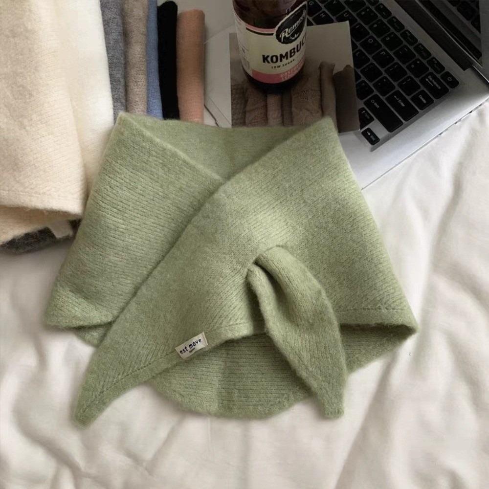 New Windproof Neck Warmer Warm Triangular Neckerchief Knitted Coldproof Scarves Bib Autumn and Winter